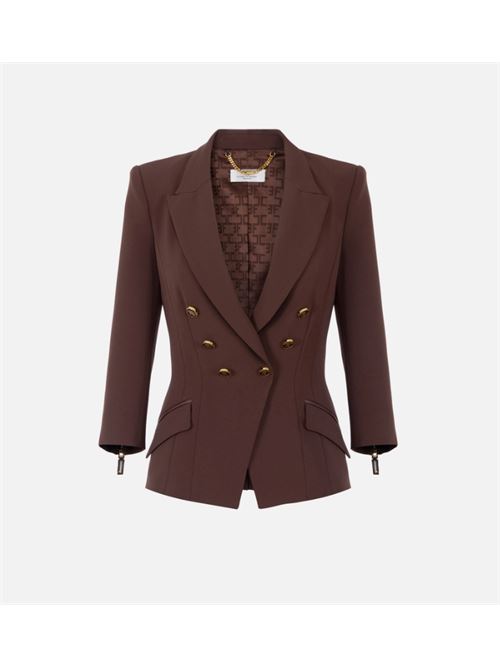 DOUBLE CREPE JACKET ELISABETTA FRANCHI | GI17456E2EA3 Coffee